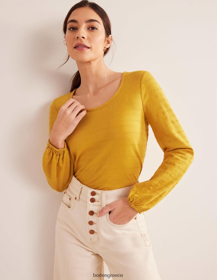 συγκομιδή χρυσού είδη ένδυσης λαιμό σέσουλα ανάγλυφο επάνω Boden γυναίκες 464PH81487