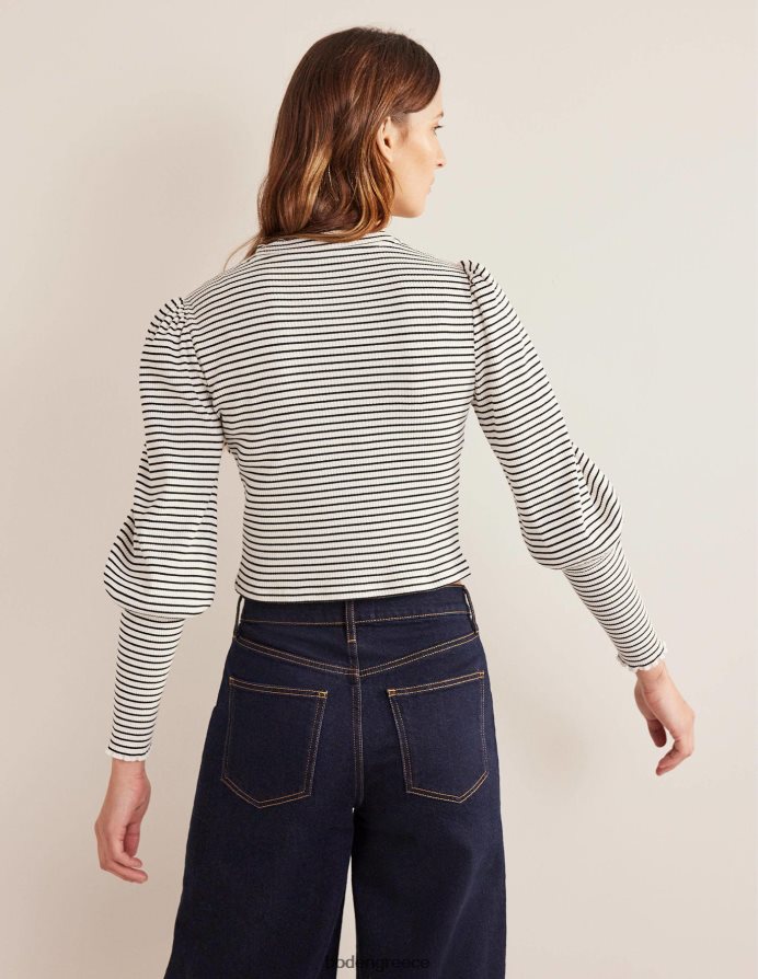 ιβουάρ/μαύρο είδη ένδυσης λεπτομέρεια στο μανίκι με ραβδώσεις Boden γυναίκες 464PH81493