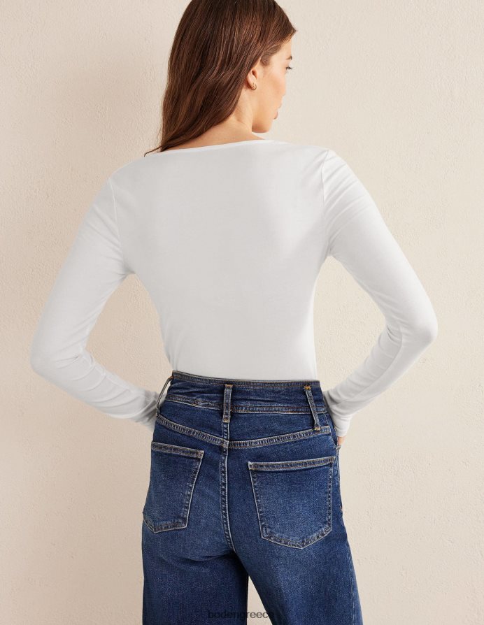 άσπρο είδη ένδυσης διπλή στρώση λαιμόκοψη Boden γυναίκες 464PH8149