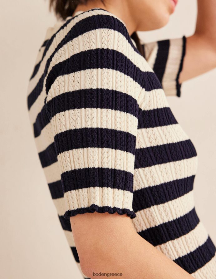 ναυτική & ιβουάρ ρίγα είδη ένδυσης μπλούζα με ραβδώσεις με ψηλό λαιμό Boden γυναίκες 464PH81503