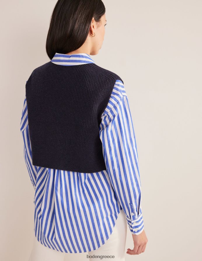 ΠΟΛΕΜΙΚΟ ΝΑΥΤΙΚΟ είδη ένδυσης κομμένη ραβδωτή δεξαμενή Boden γυναίκες 464PH81526