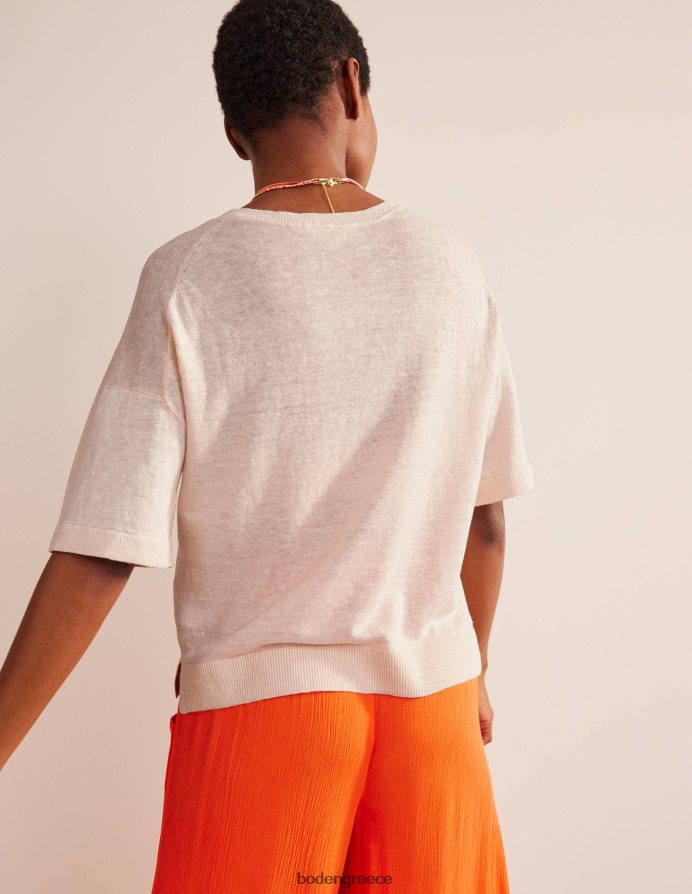 ζεστό ελεφαντόδοντο είδη ένδυσης πλεκτό λινό μπλουζάκι Boden γυναίκες 464PH81531