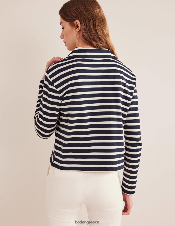 ναυτική/ιβουάρ ρίγα είδη ένδυσης ριγέ γιακά με εγκοπή Boden γυναίκες 464PH81565