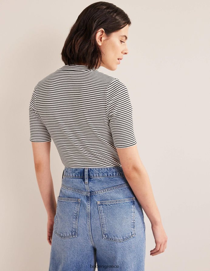 ιβουάρ/μαύρη ρίγα είδη ένδυσης ψηλό λαιμό με ραβδώσεις Boden γυναίκες 464PH81568