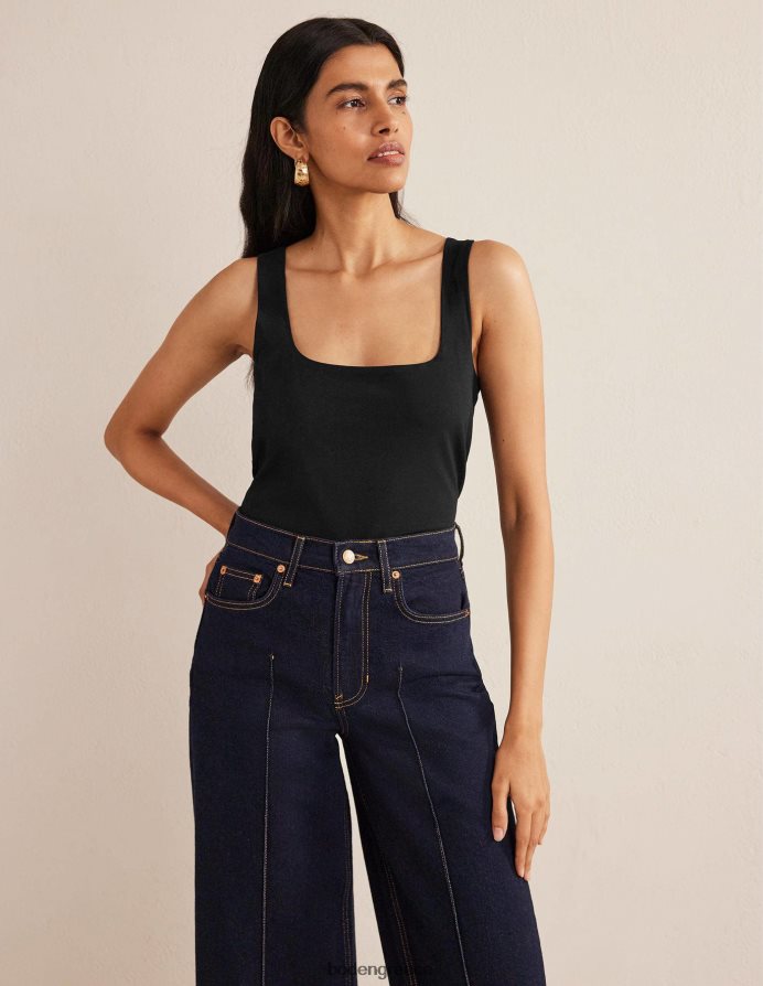 μαύρος είδη ένδυσης γιλέκο διπλής στρώσης με τετράγωνο λαιμό Boden γυναίκες 464PH8162