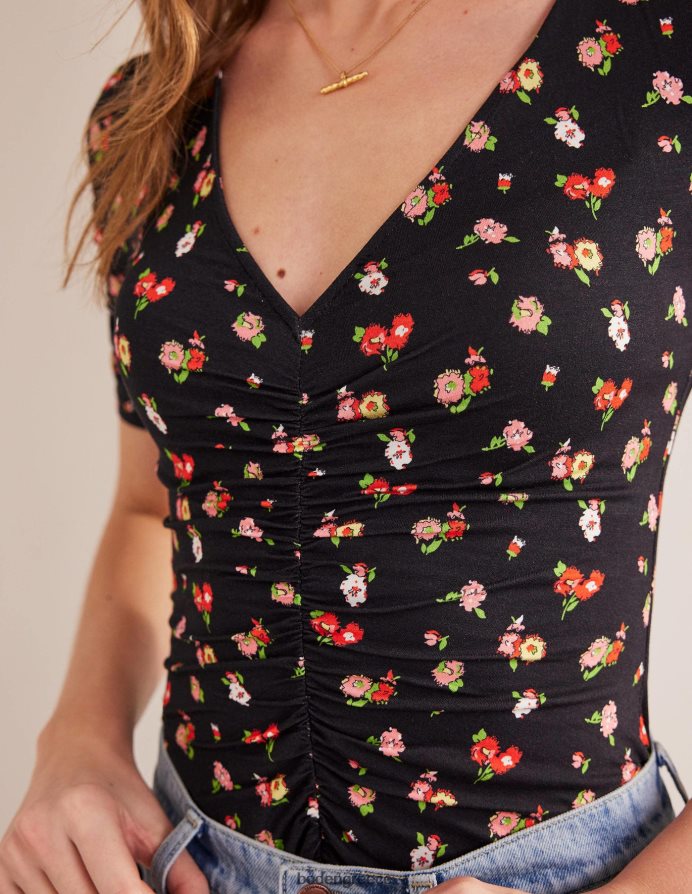 μαύρο & φινετσάτο κλωνάρι είδη ένδυσης μπροστινό εμπριμέ τοπ Boden γυναίκες 464PH81662