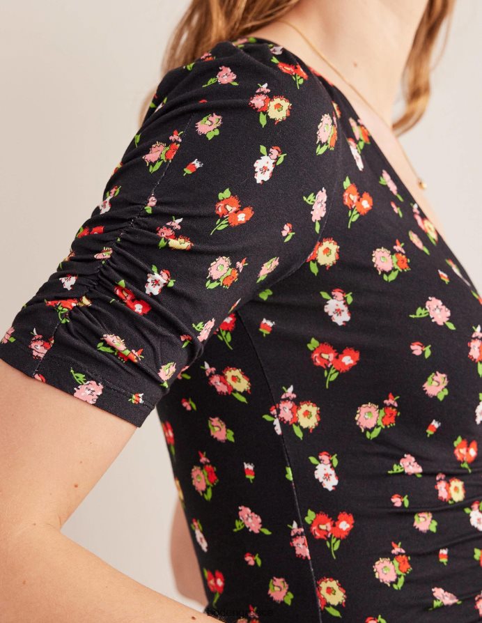 μαύρο & φινετσάτο κλωνάρι είδη ένδυσης μπροστινό εμπριμέ τοπ Boden γυναίκες 464PH81662