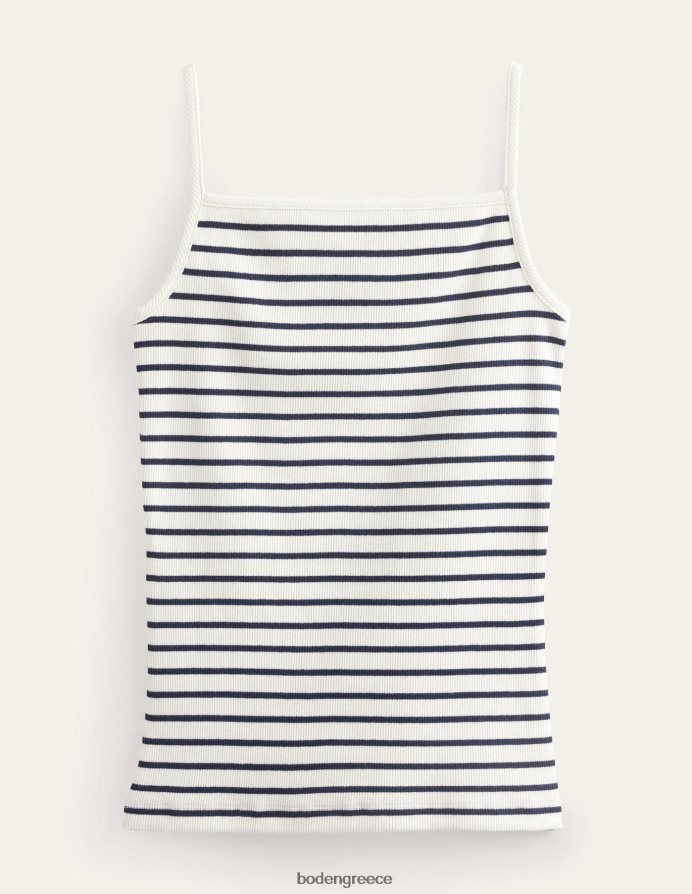 ιβουάρ/ναυτική ρίγα είδη ένδυσης τετράγωνο λαιμό με ραβδώσεις Boden γυναίκες 464PH81671