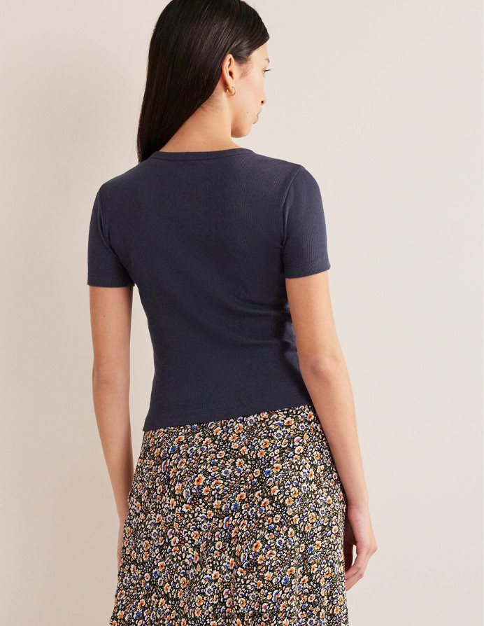 ΠΟΛΕΜΙΚΟ ΝΑΥΤΙΚΟ είδη ένδυσης βαμβακερό μπλουζάκι με ραβδώσεις Boden γυναίκες 464PH8167