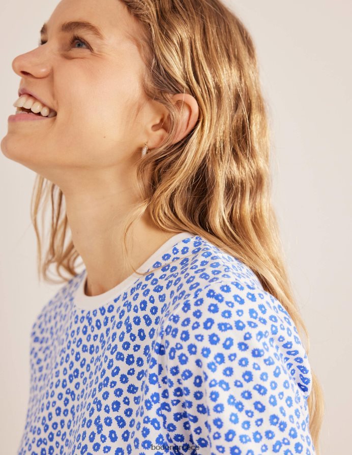 σφραγίδα ελεφαντόδοντου & παιώνιας είδη ένδυσης εμπριμέ μπλουζάκι με λαιμόκοψη Boden γυναίκες 464PH81692