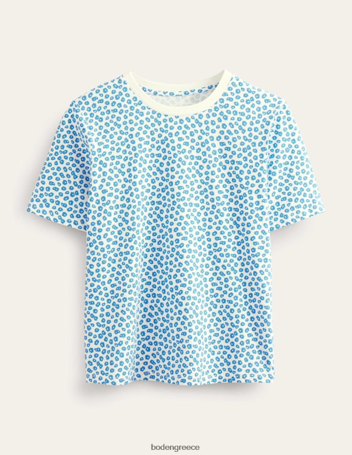 σφραγίδα ελεφαντόδοντου & παιώνιας είδη ένδυσης εμπριμέ μπλουζάκι με λαιμόκοψη Boden γυναίκες 464PH81692