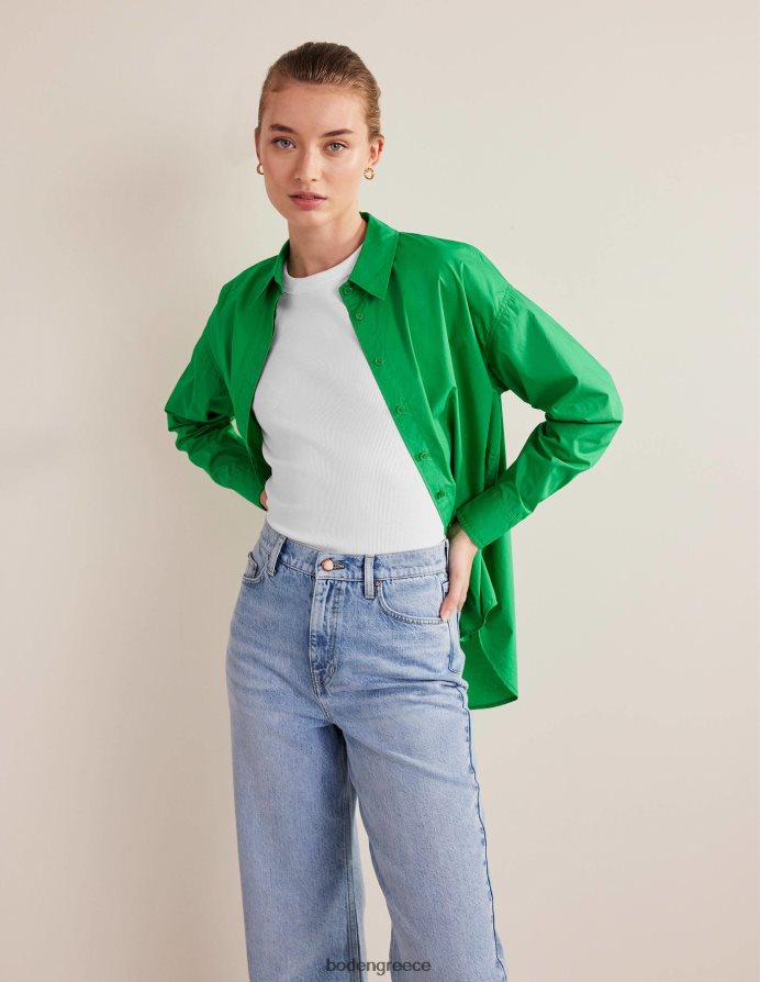 άσπρο είδη ένδυσης βαμβακερό μπλουζάκι με ραβδώσεις Boden γυναίκες 464PH8169