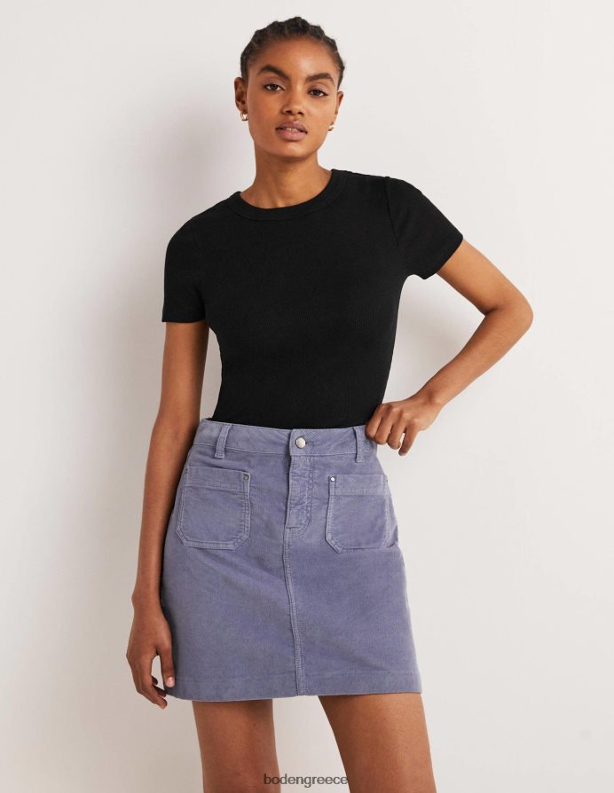 μαύρος είδη ένδυσης βαμβακερό μπλουζάκι με ραβδώσεις Boden γυναίκες 464PH8171