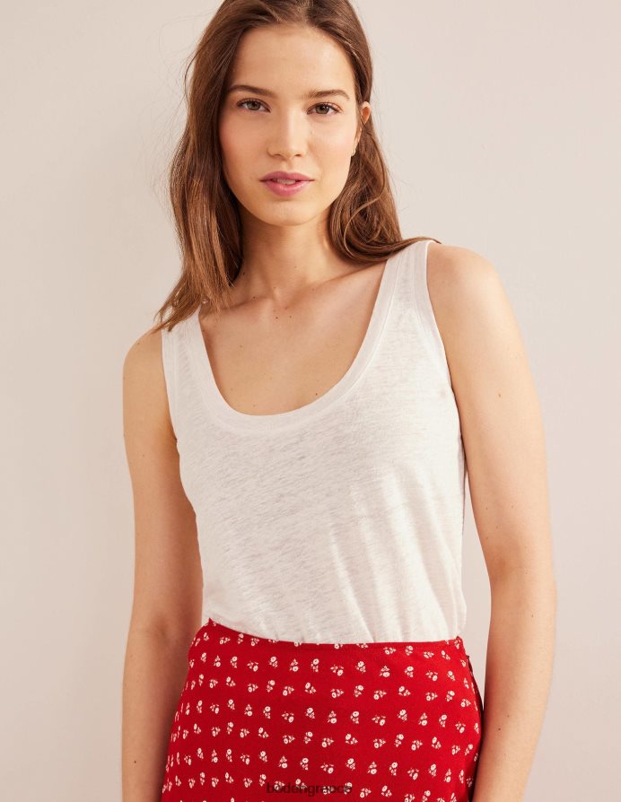 ελεφαντόδοντο είδη ένδυσης μπλούζα από λινό λαιμόκοψη Boden γυναίκες 464PH81746