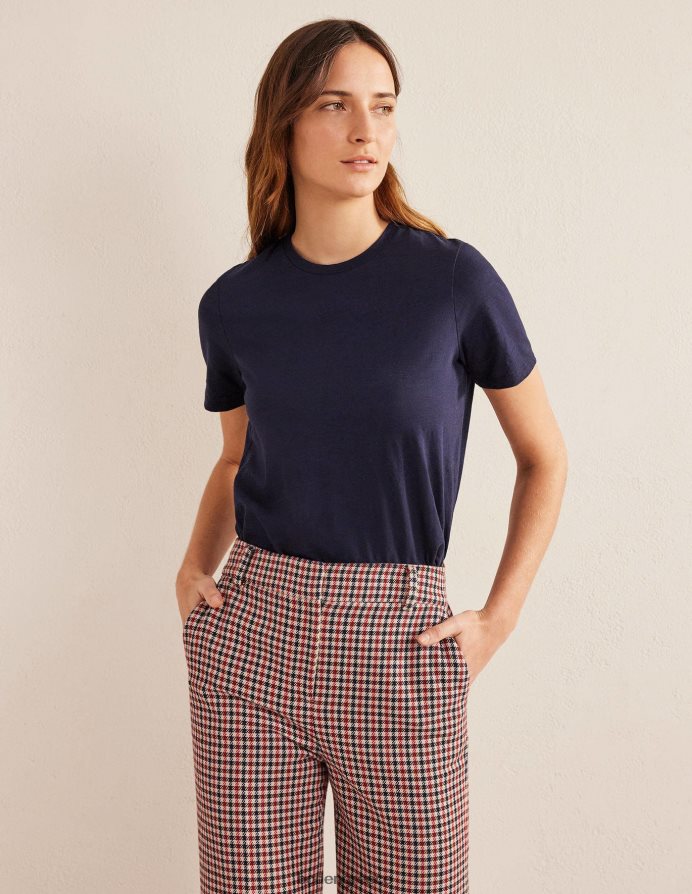 ΠΟΛΕΜΙΚΟ ΝΑΥΤΙΚΟ είδη ένδυσης βαμβακερή μπλούζα με λαιμόκοψη Boden γυναίκες 464PH8177