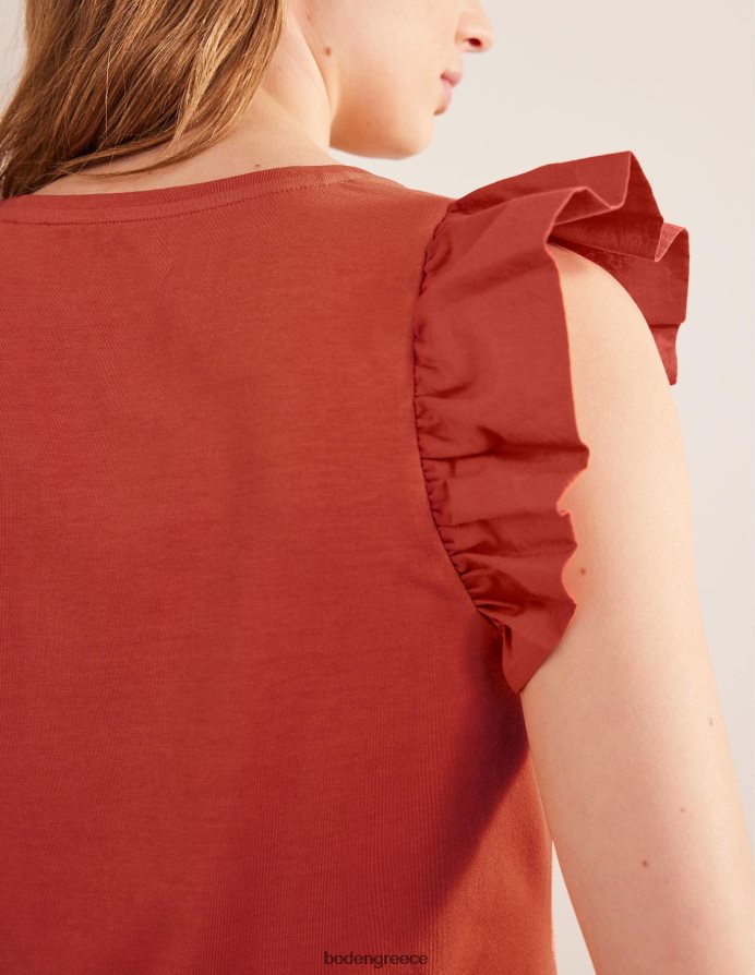 ντομάτα είδη ένδυσης σέσουλα μπροστινό υφαντό μίγμα κορυφής Boden γυναίκες 464PH81780