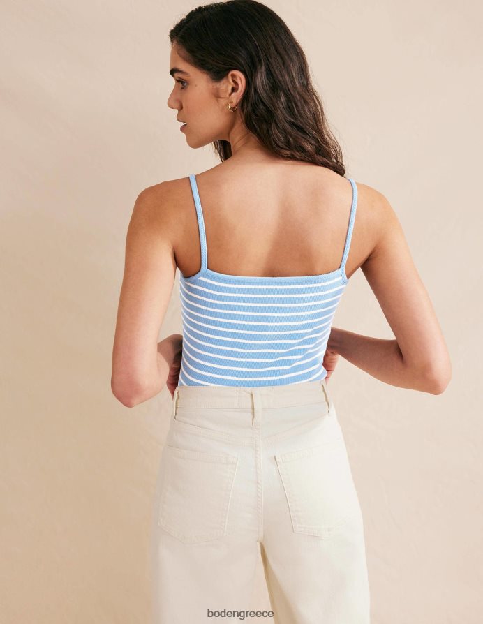 μπλε/ιβουάρ λωρίδα είδη ένδυσης τετράγωνο λαιμό με ραβδώσεις Boden γυναίκες 464PH81803