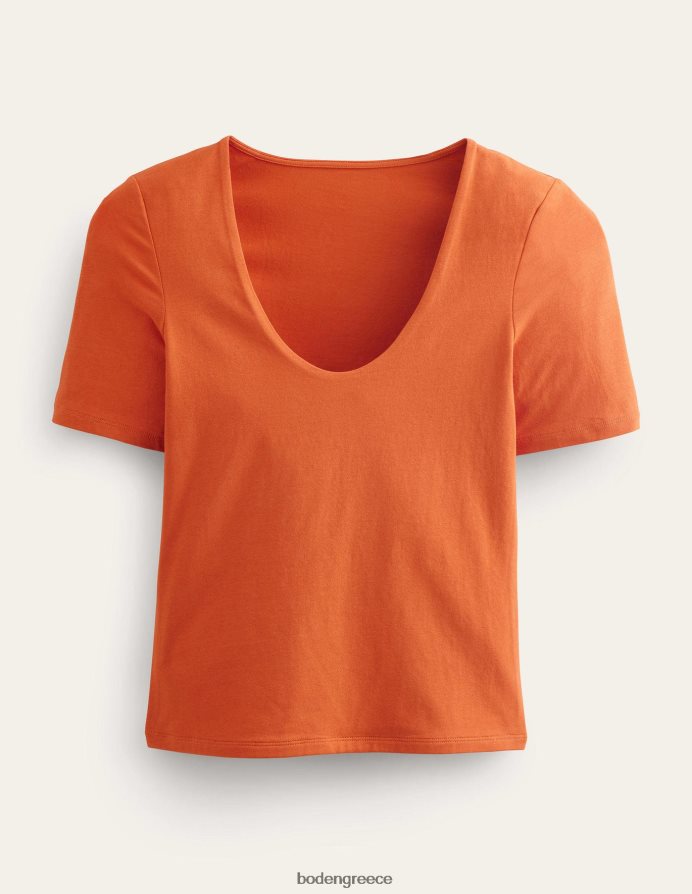 σκουριά είδη ένδυσης κοντομάνικο τοπ διπλής στρώσης Boden γυναίκες 464PH81804