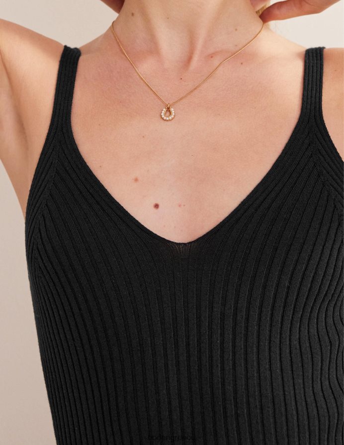 μαύρος είδη ένδυσης ριμπ φανελάκι Boden γυναίκες 464PH81807