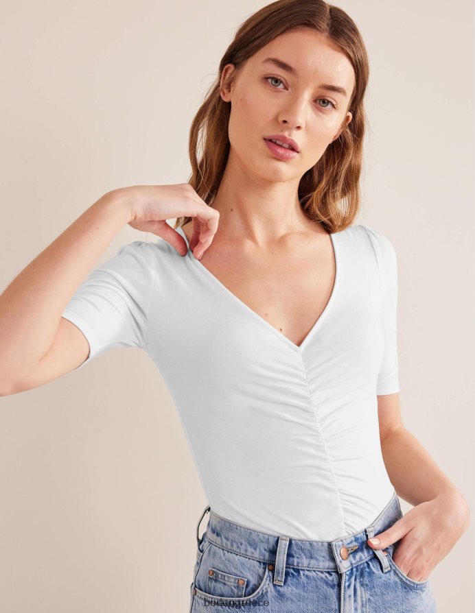 άσπρο είδη ένδυσης μπροστινό εμπριμέ τοπ Boden γυναίκες 464PH81813