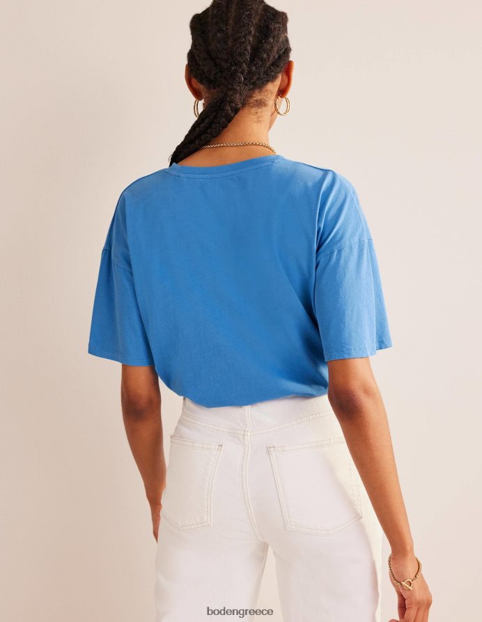 μπλε σχολείο είδη ένδυσης υπερμεγέθη πλυμένο μπλουζάκι Boden γυναίκες 464PH81815