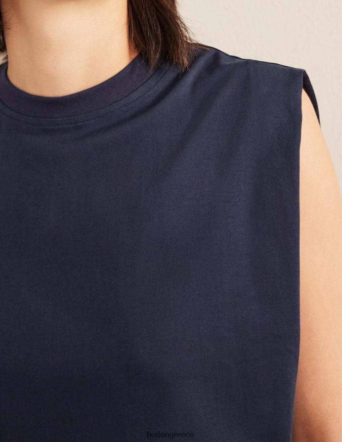 ΠΟΛΕΜΙΚΟ ΝΑΥΤΙΚΟ είδη ένδυσης τέλειο βαμβακερό αμάνικο τοπ Boden γυναίκες 464PH8182