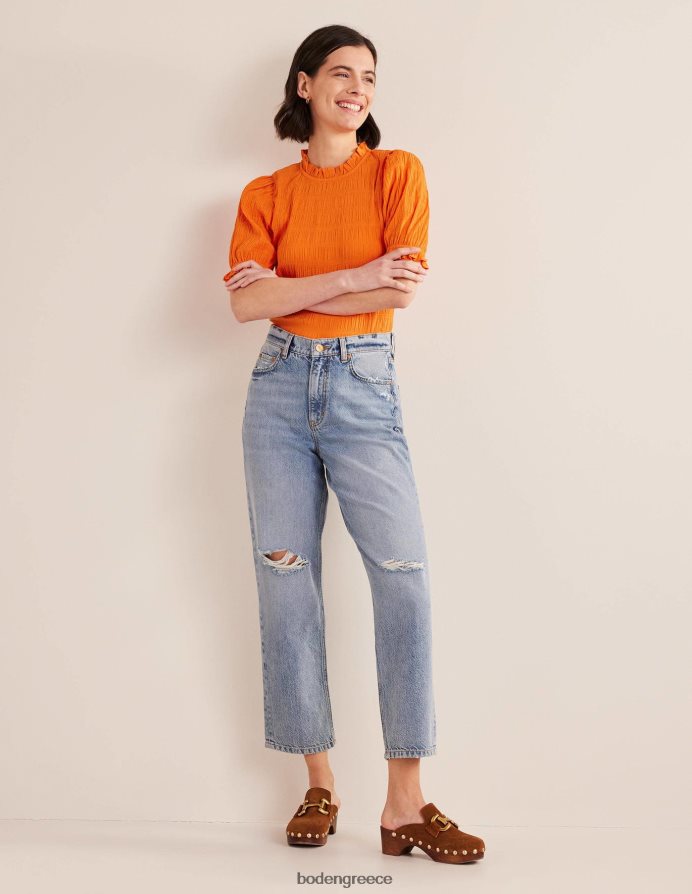 κόκκινο βερμίλιο είδη ένδυσης εφαρμοστό ανάγλυφο επάνω μέρος Boden γυναίκες 464PH81836