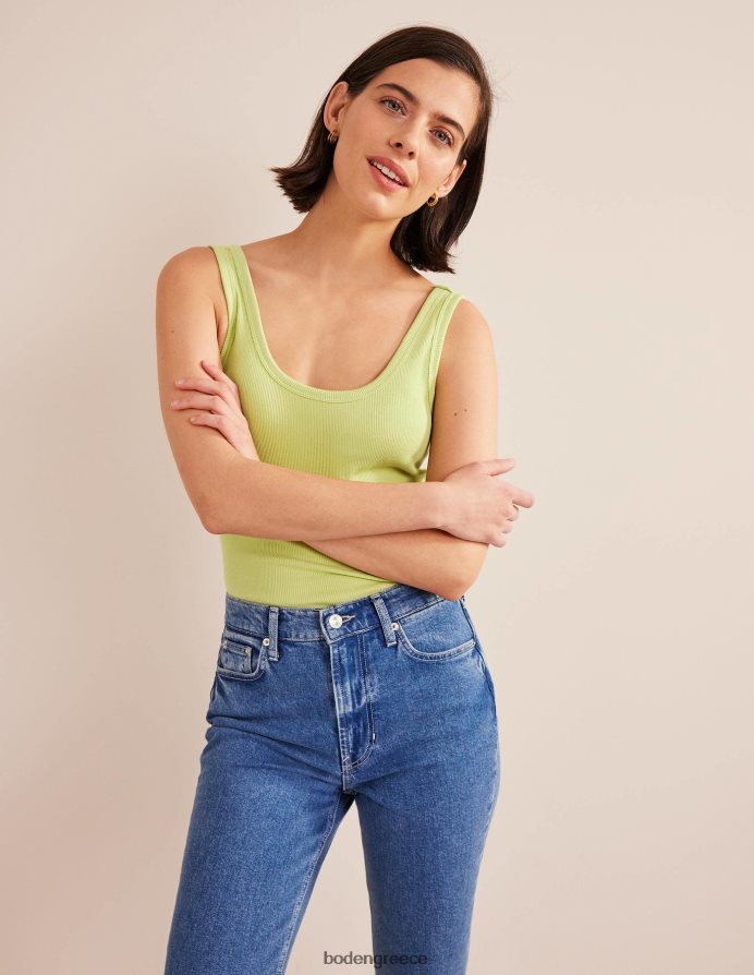 μαλακό φιστίκι είδη ένδυσης βαμβακερό γιλέκο με ραβδώσεις Boden γυναίκες 464PH81848