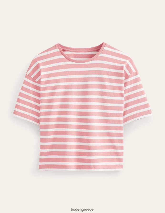 ροζ ροζ/ιβουάρ ρίγα είδη ένδυσης βαρύ βρετονικό μπλουζάκι Boden γυναίκες 464PH81854