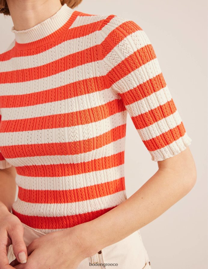 φωτεινή λωρίδα καρπούζι είδη ένδυσης μπλούζα με ραβδώσεις με ψηλό λαιμό Boden γυναίκες 464PH81866