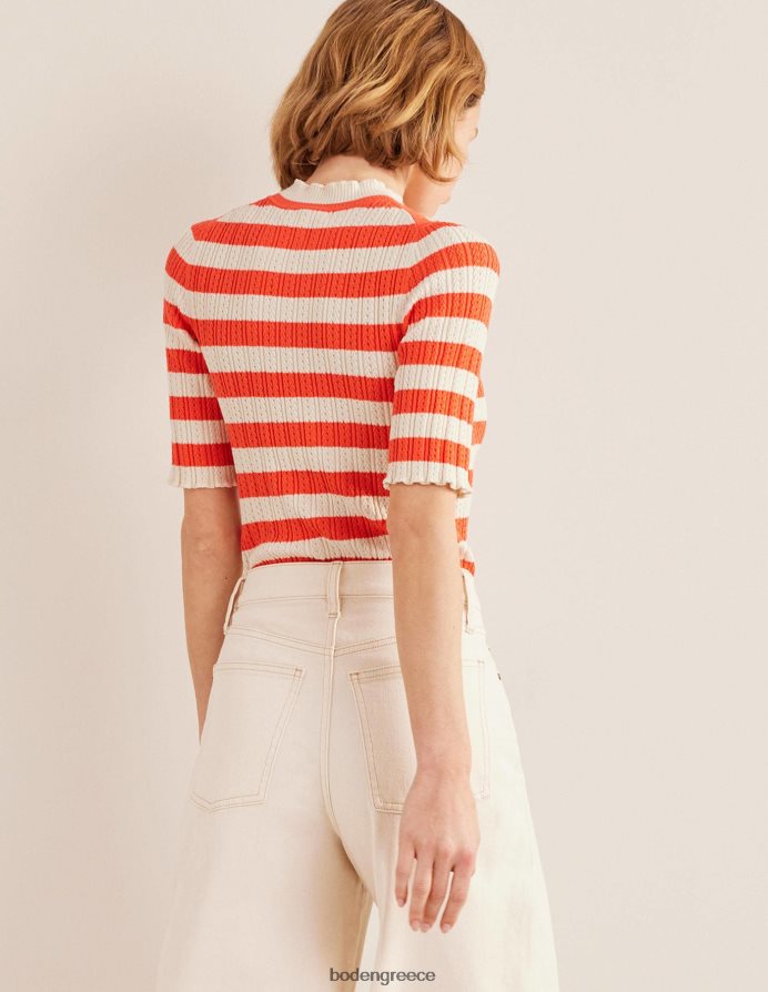 φωτεινή λωρίδα καρπούζι είδη ένδυσης μπλούζα με ραβδώσεις με ψηλό λαιμό Boden γυναίκες 464PH81866