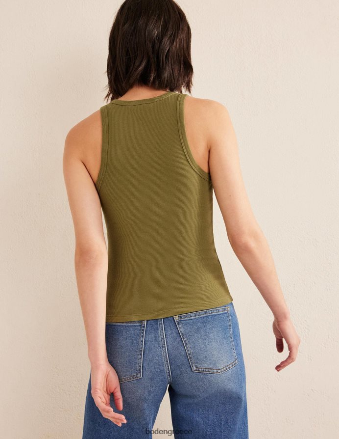 πλυμένο χακί είδη ένδυσης βαμβακερό γιλέκο με ραβδώσεις Boden γυναίκες 464PH81886