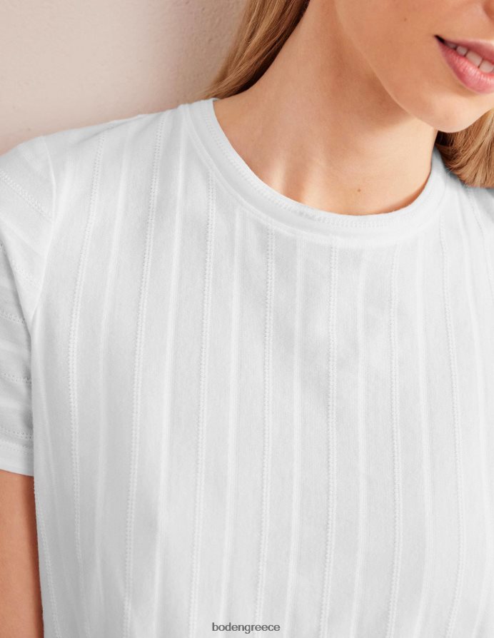 άσπρο είδη ένδυσης ανάγλυφο μπλουζάκι ζέρσεϊ Boden γυναίκες 464PH81899