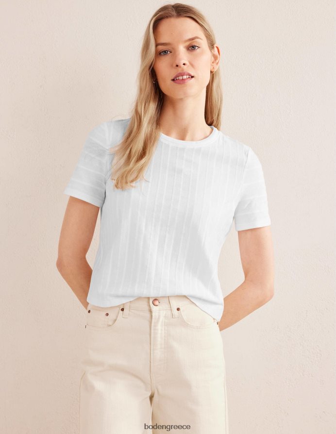 άσπρο είδη ένδυσης ανάγλυφο μπλουζάκι ζέρσεϊ Boden γυναίκες 464PH81899