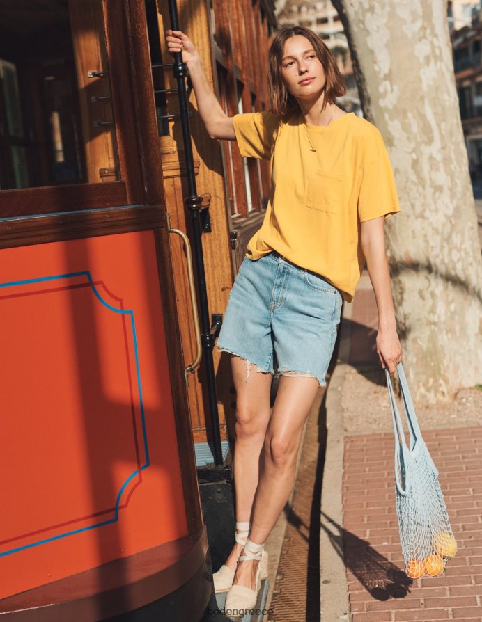 γαλλικός κατιφές είδη ένδυσης υπερμεγέθη πλυμένο μπλουζάκι Boden γυναίκες 464PH81927