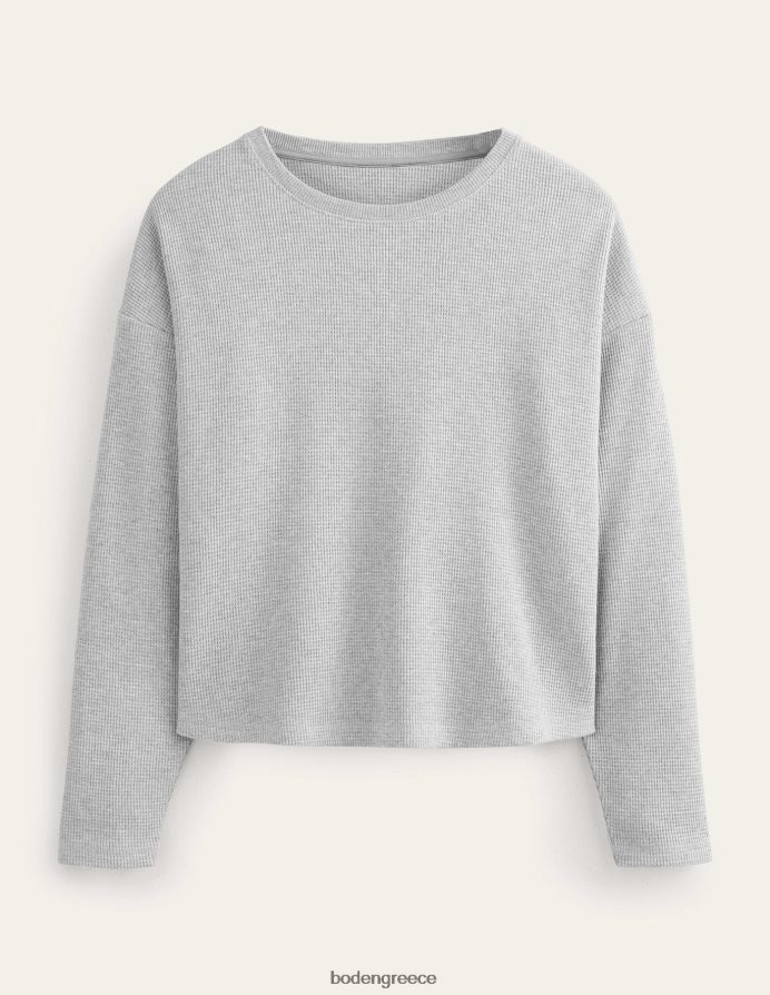 γκρίζα μάργα είδη ένδυσης επάνω μέρος με λεπτομέρεια βάφλας με υφή Boden γυναίκες 464PH81942