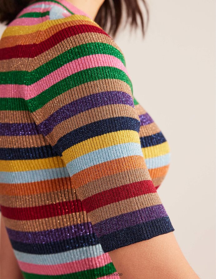 λάμψη πολλαπλών λωρίδων είδη ένδυσης αστραφτερή μπλούζα με ψηλό λαιμό Boden γυναίκες 464PH81977