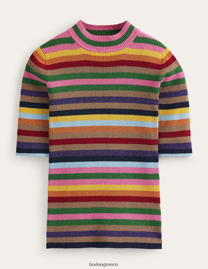 λάμψη πολλαπλών λωρίδων είδη ένδυσης αστραφτερή μπλούζα με ψηλό λαιμό Boden γυναίκες 464PH81977