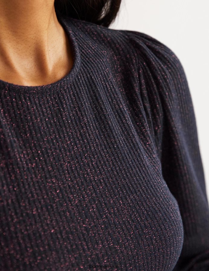 ναυτική/χάλκινη λάμψη είδη ένδυσης μανίκι μπλουζόν μεταλλικό μπλουζόν Boden γυναίκες 464PH81994