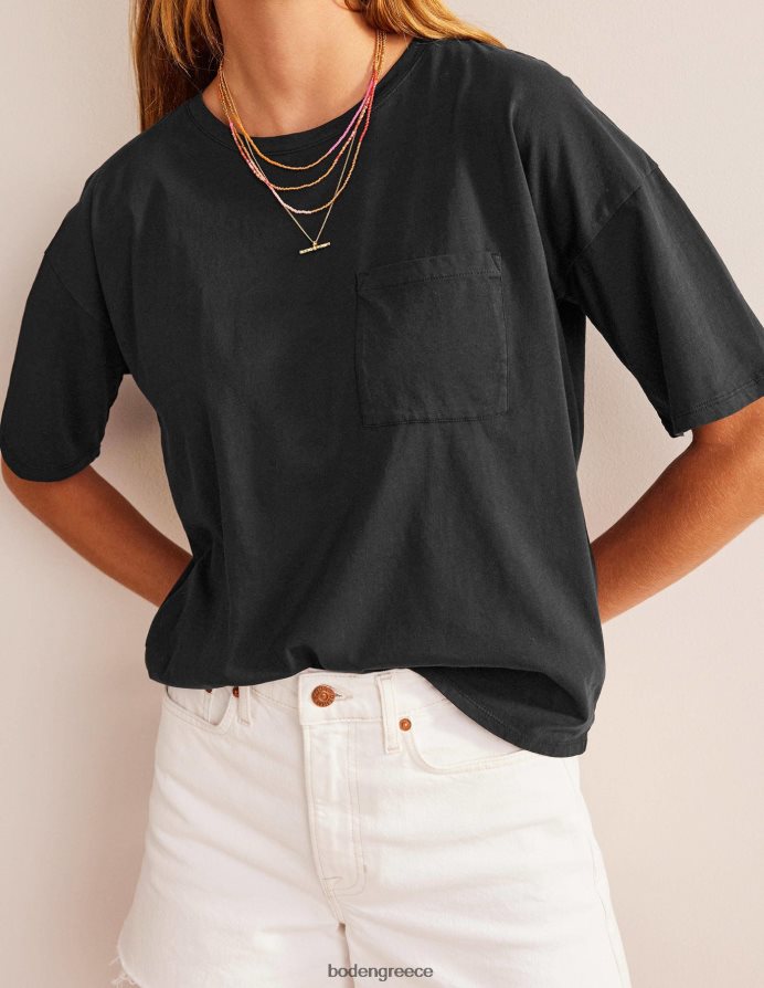 μαύρος είδη ένδυσης υπερμεγέθη πλυμένο μπλουζάκι Boden γυναίκες 464PH82001