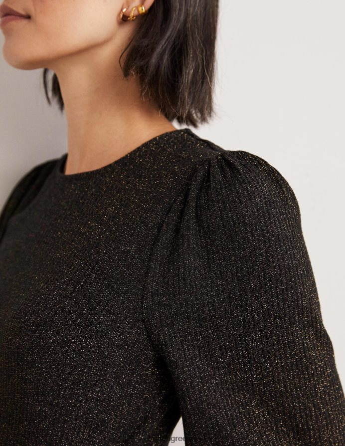 μαύρη/χρυσή λάμψη είδη ένδυσης μανίκι μπλουζόν μεταλλικό μπλουζόν Boden γυναίκες 464PH82013