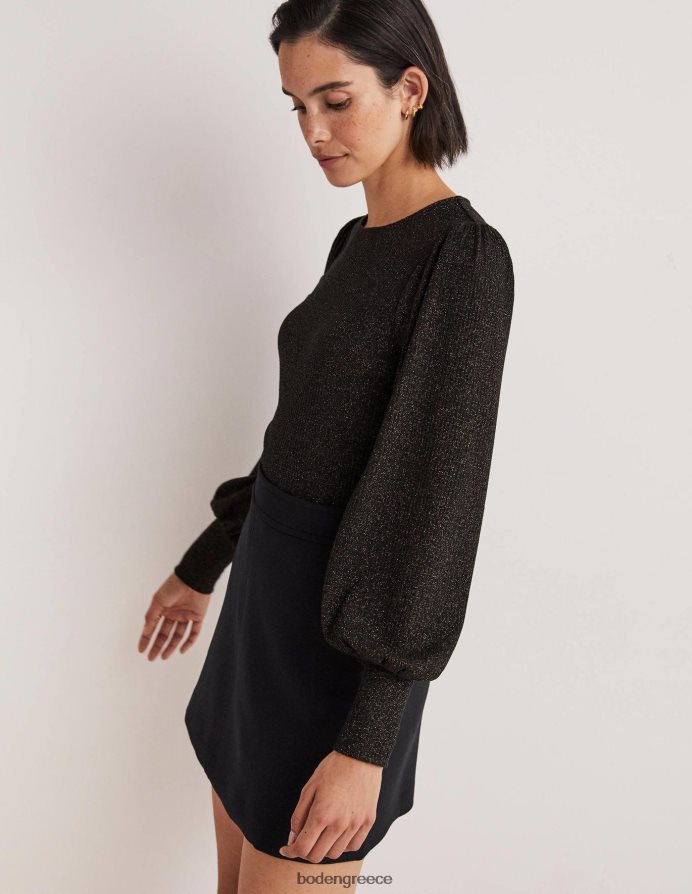 μαύρη/χρυσή λάμψη είδη ένδυσης μανίκι μπλουζόν μεταλλικό μπλουζόν Boden γυναίκες 464PH82013