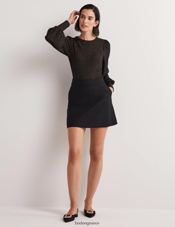 μαύρη/χρυσή λάμψη είδη ένδυσης μανίκι μπλουζόν μεταλλικό μπλουζόν Boden γυναίκες 464PH82013