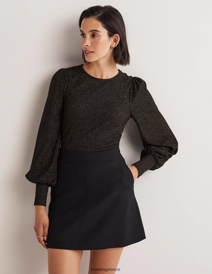 μαύρη/χρυσή λάμψη είδη ένδυσης μανίκι μπλουζόν μεταλλικό μπλουζόν Boden γυναίκες 464PH82013