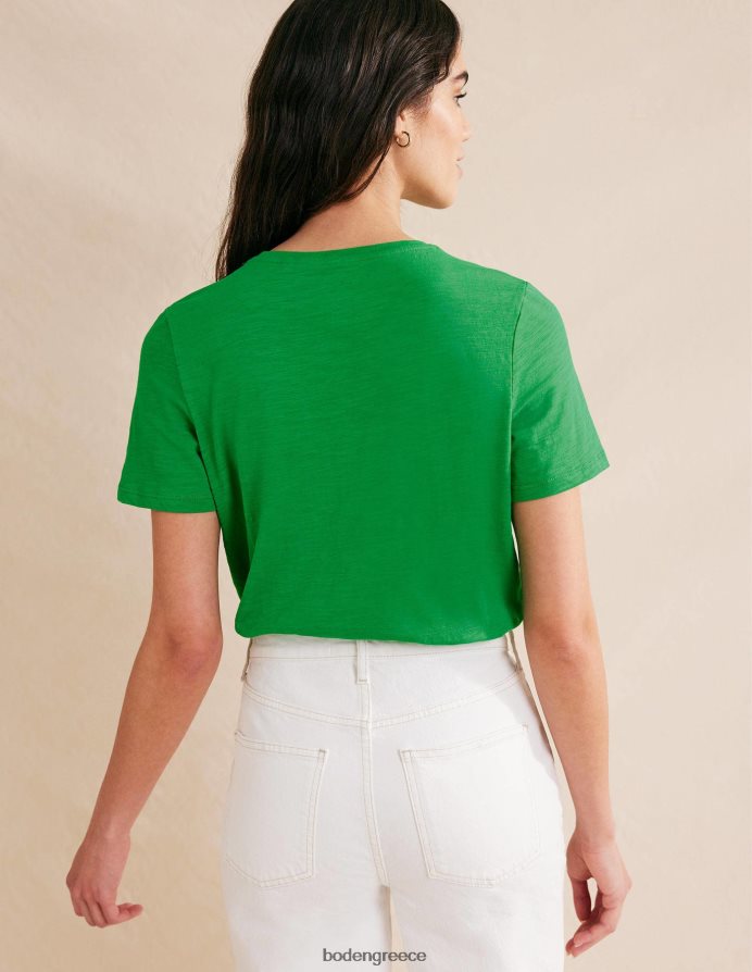 πράσινη μέλισσα είδη ένδυσης βαμβακερή μπλούζα με λαιμόκοψη Boden γυναίκες 464PH82017