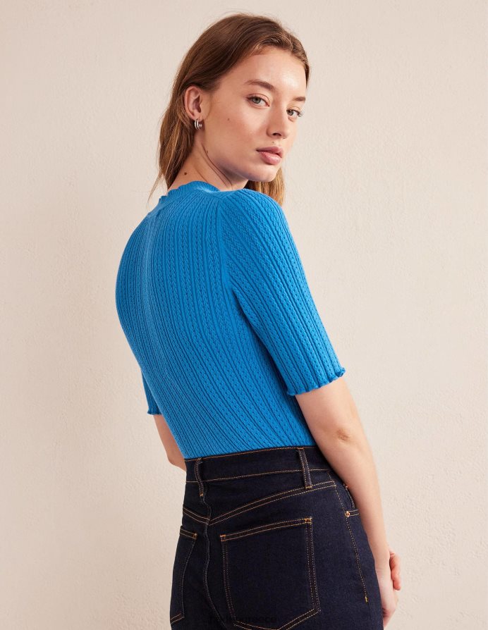 μπλε νεφέλωμα είδη ένδυσης μπλούζα με ραβδώσεις με ψηλό λαιμό Boden γυναίκες 464PH82042