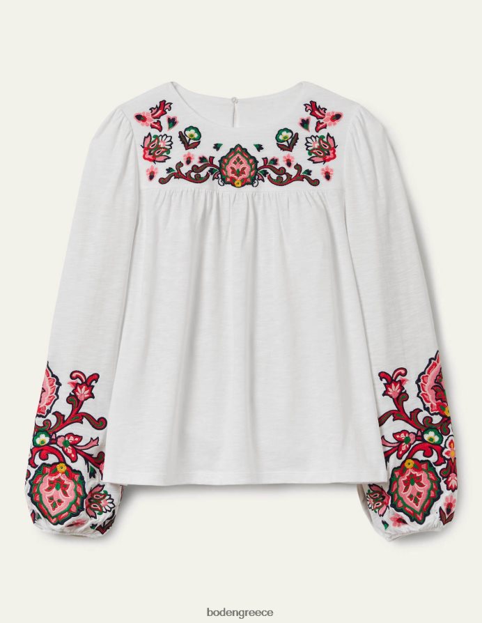 άσπρο είδη ένδυσης κεντητό μπλουζόν φανελάκι Boden γυναίκες 464PH82050