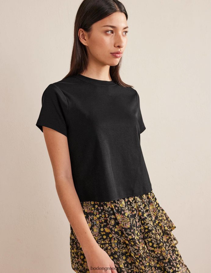 μαύρος είδη ένδυσης τέλειο βαμβακερό μπλουζάκι Boden γυναίκες 464PH82116