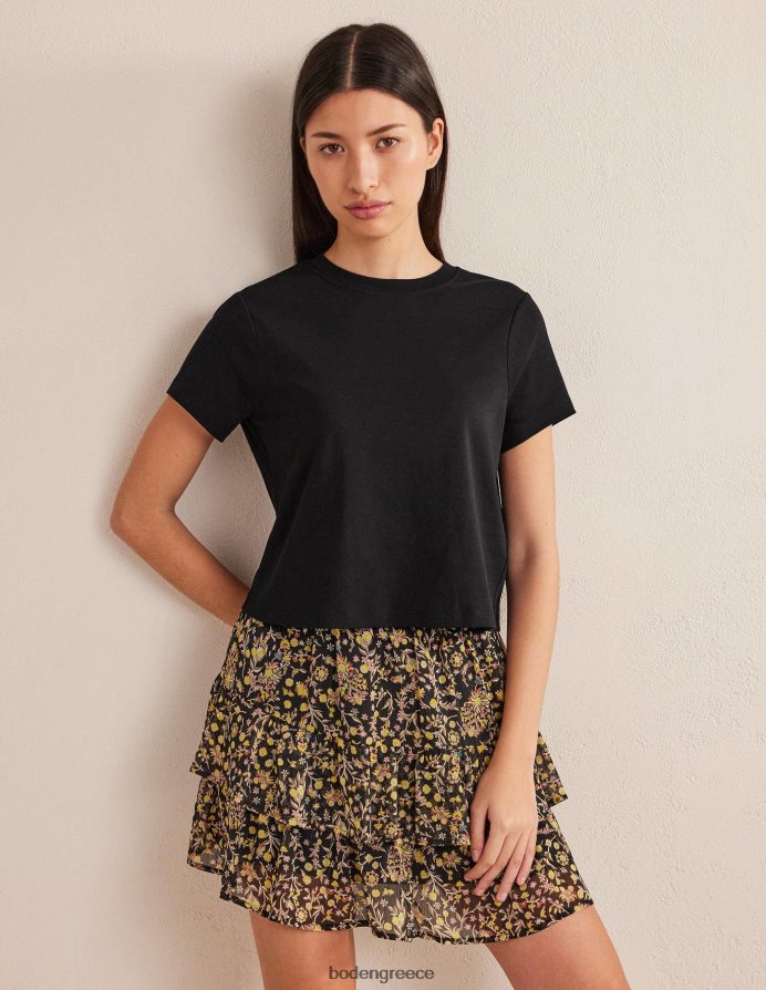 μαύρος είδη ένδυσης τέλειο βαμβακερό μπλουζάκι Boden γυναίκες 464PH82116