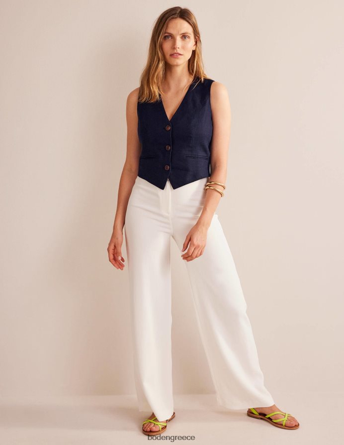 ΠΟΛΕΜΙΚΟ ΝΑΥΤΙΚΟ είδη ένδυσης ραμμένο λινό γιλέκο Boden γυναίκες 464PH82181